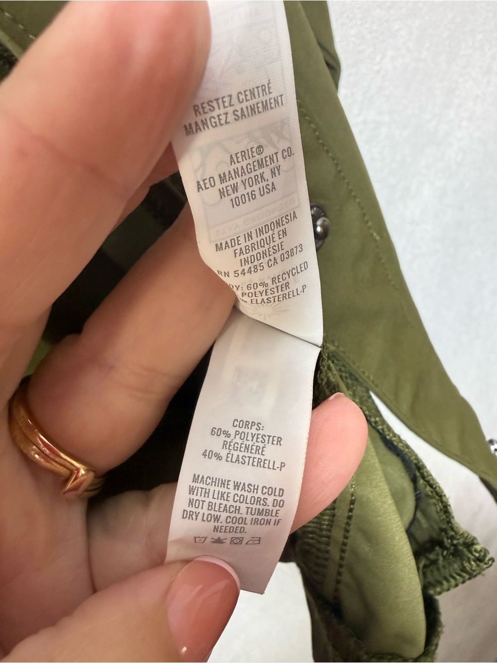 Offline Aerie Olive Green Lightweight Bomber Jacket - Picture 5 of 5
